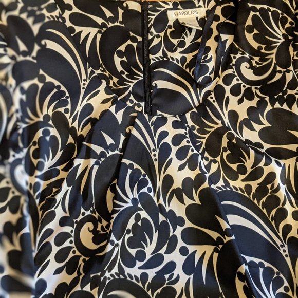 Harold's navy & white  floral scoop neck  dress SZ 4 - Picture 10 of 11